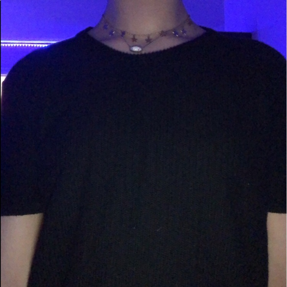 Brandy Melville Black Short Sleeve Sweater top